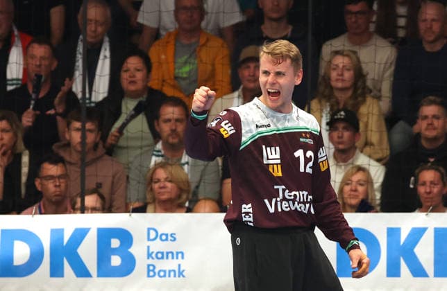 23 04 2026, Germany, Göppingen, Handball DAIKIN HBL Bundesliga, FRISCH AUF Göppingen vs Rhein Neckar Löwen, Kristian Saeveras FAG