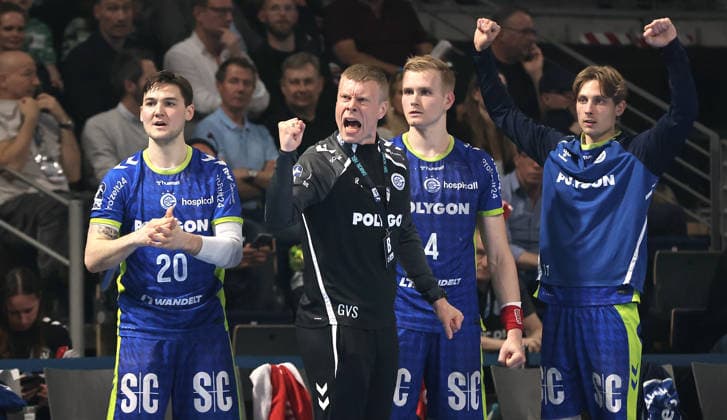 Coach Gudjon Valur Sigurdsson rejoices Joy Emotion Cheers Sport Handball HBL Bundesliga Men 29 Matchday Season 2025 2026 23 04 2026 Füchse Berlin vs VfL Gummersbach