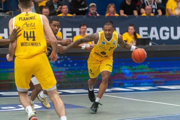 Charles Callison Syntainics MBC, 23 GER, Syntainics MBC vs CSO Voluntari, Basketball, European North Basketball League, Match for 3rd place, 2025 2026 season, 23 04 2026 GER, Syntainics MBC vs CSO Voluntari, Basketball, European North Basketball League, Match for 3rd place, 2025 2026 season, 23 04 2026 Weissenfels Copyright: xEibner-Pressefoto PiaxSchindlerx EP_PSR