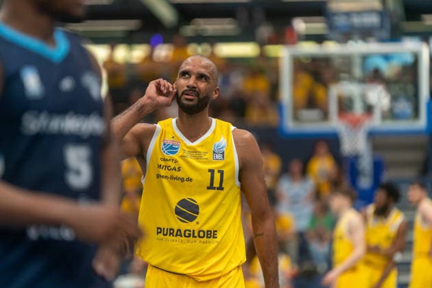 Akeem Vargas Syntainics MBC, 11 GER, Syntainics MBC vs CSO Voluntari, Basketball, European North Basketball League, Match for 3rd place, 2025 2026 season, 23 04 2026 GER, Syntainics MBC vs CSO Voluntari, Basketball, European North Basketball League, Match for 3rd place, 2025 2026 season, 23 04 2026 Weissenfels Copyright: xEibner-Pressefoto PiaxSchindlerx EP_PSR
