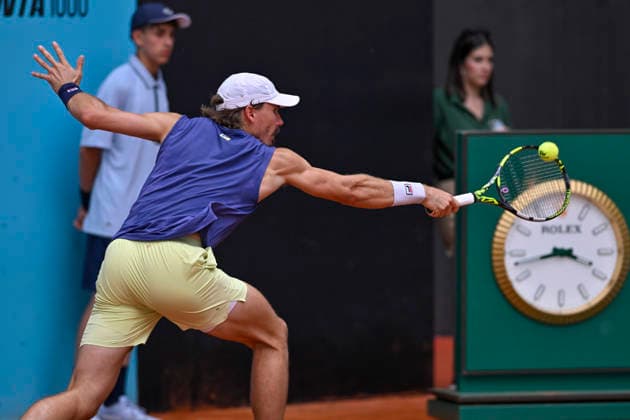 April 23, 2026, Madrid, Madrid, Spain: PATRICK KYPSON of united states during the Mutua Madrid Open 2026, ATP, Tennis Herren Masters 1000 and WTA, Tennis Damen 1000 tennis tournament, celebrated at Caja Magica on April 22, 2026 in Madrid, Spain. Madrid Spain - ZUMAc312 20260423_zsp_c312_292 Copyright: xOscarxManuelxSanchezx
