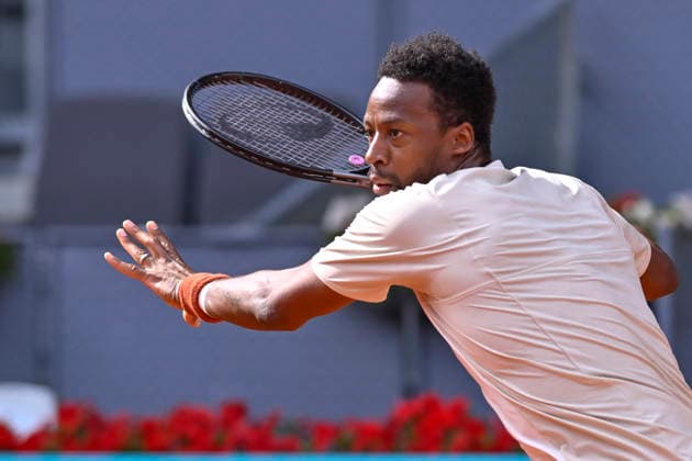 April 23, 2026, Madrid, Madrid, Spain: GAEL MONFILS of France during the Mutua Madrid Open 2026, ATP, Tennis Herren Masters 1000 and WTA, Tennis Damen 1000 tennis tournament, celebrated at Caja Magica on April 22, 2026 in Madrid, Spain. Madrid Spain - ZUMAc312 20260423_zsp_c312_365 Copyright: xOscarxManuelxSanchezx