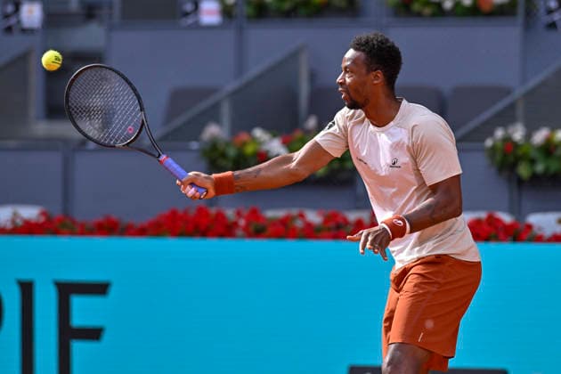 April 23, 2026, Madrid, Madrid, Spain: GAEL MONFILS of France during the Mutua Madrid Open 2026, ATP, Tennis Herren Masters 1000 and WTA, Tennis Damen 1000 tennis tournament, celebrated at Caja Magica on April 22, 2026 in Madrid, Spain. Madrid Spain - ZUMAc312 20260423_zsp_c312_378 Copyright: xOscarxManuelxSanchezx