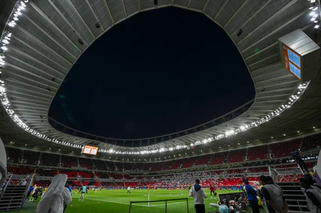 Al Rayyan SC vs Al-Shabab SC AGCFF Gulf Club Champions League Final A general view of Ahmad bin Ali Stadium prior to the AGCFF Gulf Club Champions League Final football match between QatarÕs Al Rayyan SC and Saudi Arabia s Al-Shabab SC at Ahmad bin Ali Stadium in Al Rayyan, Qatar, on April 23, 2026. DOHA Qatar Copyright: xNOUSHADx