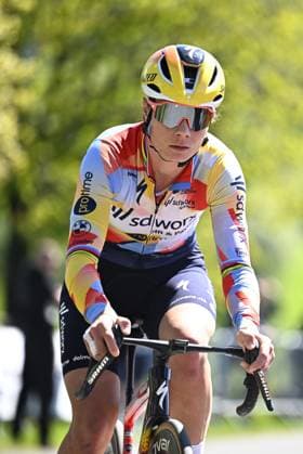Belgian Lotte Kopecky of SD Worx-Protime pictured in action during a training and track reconnaissance session, ahead of the Liege-Bastogne-Liege one day cycling race, Friday 24 April 2026. JASPERxJACOBS  x171819409x