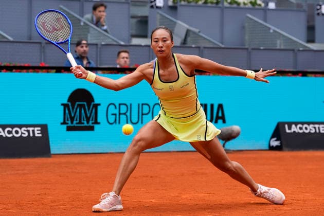 Qinwen Zheng, China, during Madrid Open Tennis 2025 match. April 24, 2026. (20260424118)
