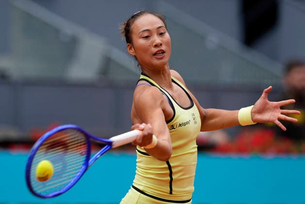 Qinwen Zheng, China, during Madrid Open Tennis 2025 match. April 24, 2026. (2026042469)