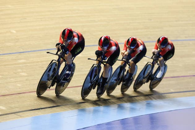 UCI Track World Cup: Nilai Picture by Alex Whitehead SWpix.com - 24 04 2026 - Cycling - UCI Track World Cup: Nilai - Velodrom Nasional Malaysia, Nilai, Malaysia - Women™s Team Pursuit - For Gold - Xianbing Gong (China), Ning Chen (China), Xiaoyue Wang (China), Suwan Wei (China) Nilai Velodrom Nasional Malaysia Malaysia Copyright: x xSWpix.comx(t axPhotographyxHubxLtd)xAlexxWhitehead SWpix.comx SWP-3030-13060