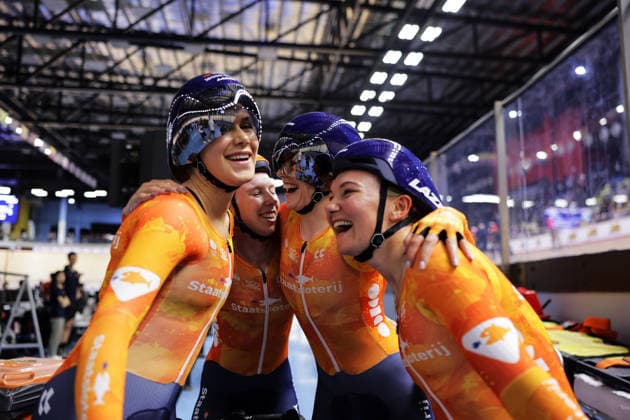 UCI Track World Cup: Nilai Picture by Alex Whitehead SWpix.com - 24 04 2026 - Cycling - UCI Track World Cup: Nilai - Velodrom Nasional Malaysia, Nilai, Malaysia - Women™s Team Pursuit - For Bronze - Lisa van Belle (Netherlands), Lorena Wiebes (Netherlands), Daniek Hengeveld (Netherlands), Maike van der Duin (Netherlands) Win Bronze Nilai Velodrom Nasional Malaysia Malaysia Copyright: x xSWpix.comx(t axPhotographyxHubxLtd)xAlexxWhitehead SWpix.comx SWP-3030-13063
