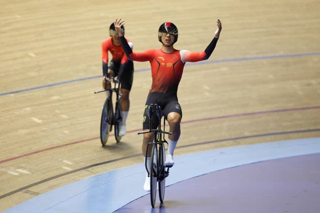 UCI Track World Cup: Nilai Picture by Alex Whitehead SWpix.com - 24 04 2026 - Cycling - UCI Track World Cup: Nilai - Velodrom Nasional Malaysia, Nilai, Malaysia - Men™s Team Pursuit - For Gold - Zhengyu Pei (China), Haijiao Sun (China), Ni Li (China), Junjie Wu (China) Win Gold Nilai Velodrom Nasional Malaysia Malaysia Copyright: x xSWpix.comx(t axPhotographyxHubxLtd)xAlexxWhitehead SWpix.comx SWP-3030-13085