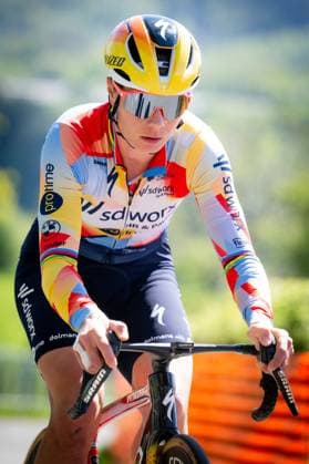 Belgian Lotte Kopecky of SD Worx-Protime pictured in action during a training and track reconnaissance session, ahead of the Liege-Bastogne-Liege one day cycling race, Friday 24 April 2026. JASPERxJACOBS  x171837507x