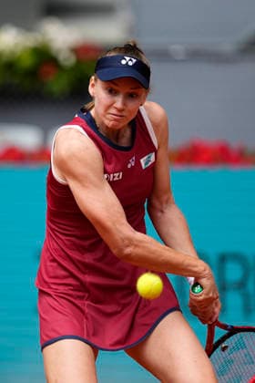 April 24, 2026, Madrid, Madrid, Spain: Elena Rybakina of Kazakhstan plays against Elena-Gabriela Ruse of Romania during the Mutua Madrid Open 2026, ATP, Tennis Herren Masters 1000 and WTA, Tennis Damen 1000, at La Caja Magica on April 24, 2026 in Madrid, Spain. Madrid Spain - ZUMAa181 20260424_zaa_a181_153 Copyright: xOscarxJ.xBarrosox