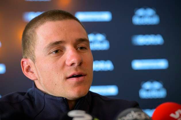 Evenepoel Remco of Red Bull BORA Hansgrohe - press conference, PK, Pressekonferenz LIEGE, BELGIUM - APRIL 24 : Evenepoel Remco (BEL) of Red Bull BORA Hansgrohe speaking with the media during a press conference prior to the 112th edition of Liege Bastogne Liege an UCI World Tour 1.UWT one day cycling road race for Men Elite of 260 km with start in Liege and finish in Liege on April 24, 2026 in Liege, Belgium, 24 04 2026 ( Motordriver Guy De Vuyst - Liege Belgium  Copyright: xSesx