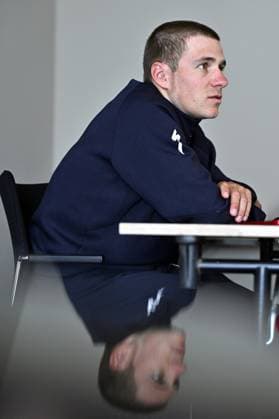 Belgian Remco Evenepoel of Red Bull-BORA-hansgrohe pictured during a press conference, PK, Pressekonferenz of Red Bull-BORA-hansgrohe, ahead of the Liege-Bastogne-Liege one day cycling race, Friday 24 April 2026, in Chaudfontaine. ERICxLALMAND  x171844388x