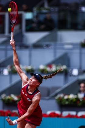 Mutua Madrid Open 2026 - Day 5 Elena Rybakina of Kazakhstan competes against Elena-Gabriela Ruse of Romania during their Women s Singles match on Day Five of the Mutua Madrid Open at La Caja Magica on April 24, 2026, in Madrid, Spain. Madrid Madrid Spain  Copyright: xMiguelxReisx originalFilename:reis-notitle260424_npmo8.jpg