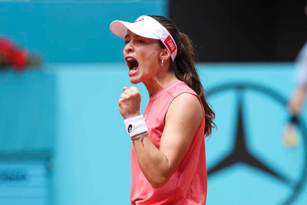 April 24, 2026, Madrid, Madrid, Spain: Zeynep Sonmez of Turkey reacts against Cristina Bucsa of Spain during the Mutua Madrid Open 2026, ATP, Tennis Herren Masters 1000 and WTA, Tennis Damen 1000, at La Caja Magica on April 24, 2026 in Madrid, Spain. Mutua Madrid Open 2026 - Day 5 - ZUMAa181 20260424_zaa_a181_186 Copyright: xIrinaxR.xHipolitox