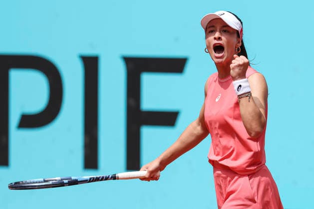 April 24, 2026, Madrid, Madrid, Spain: Zeynep Sonmez of Turkey reacts against Cristina Bucsa of Spain during the Mutua Madrid Open 2026, ATP, Tennis Herren Masters 1000 and WTA, Tennis Damen 1000, at La Caja Magica on April 24, 2026 in Madrid, Spain. Mutua Madrid Open 2026 - Day 5 - ZUMAa181 20260424_zaa_a181_199 Copyright: xIrinaxR.xHipolitox