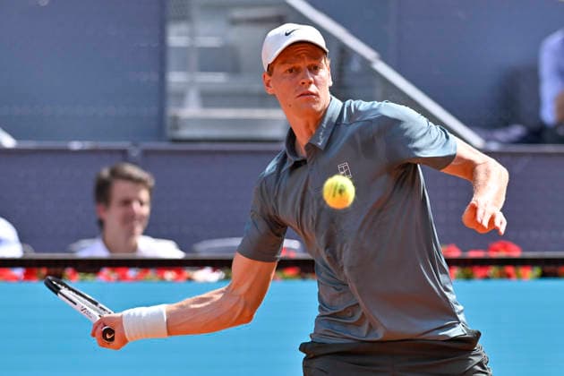 April 24, 2026, Madrid, Madrid, Spain: JANNIK SINNER of italy - NIKE during the Mutua Madrid Open 2026, ATP, Tennis Herren Masters 1000 and WTA, Tennis Damen 1000 tennis tournament, celebrated at Caja Magica on April 24, 2026 in Madrid, Spain. Mutua Madrid Open 2026 - Day 5 (04.24.26) - ZUMAc312 20260424_zsp_c312_389 Copyright: xOscarxManuelxSanchezx