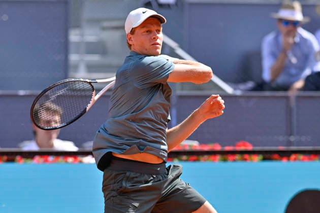 April 24, 2026, Madrid, Madrid, Spain: JANNIK SINNER of italy - NIKE during the Mutua Madrid Open 2026, ATP, Tennis Herren Masters 1000 and WTA, Tennis Damen 1000 tennis tournament, celebrated at Caja Magica on April 24, 2026 in Madrid, Spain. Mutua Madrid Open 2026 - Day 5 (04.24.26) - ZUMAc312 20260424_zsp_c312_390 Copyright: xOscarxManuelxSanchezx