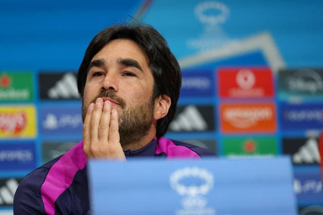Pere Romeu FC Barcelona, Head coach at the press conference, GER, International press conference, FC Barcelona, Football, UEFA Womens Champions League, semi-final, first leg, 2025 2026 season, 24 04 2026, GER, International press conference, FC Barcelona, Football, UEFA Womens Champions League, semi-final, first leg, 2025 2026 season, 24 04 2026 Munich Copyright: xEibner-Pressefoto JennixMaulx EP_JML