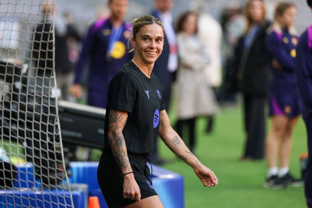 Maria Leon FC Barcelona, 04 , GER, Official final training, FC Barcelona, Football, UEFA Womens Champions League, Semi-final, First leg, 2025 2026 season, 24 04 2026, GER, Official final training, FC Barcelona, Football, UEFA Womens Champions League, Semi-final, First leg, 2025 2026 season, 24 04 2026 Munich Copyright: xEibner-Pressefoto JennixMaulx EP_JML
