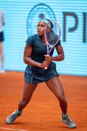 Mutua Madrid Open - Day Five MADRID, SPAIN - APRIL 24: Coco Gauff of the United States in action against Leolia Jeanjean of France in the second round match during the Mutua Madrid Open 2026 tournament celebrated at La Caja Magica on April 24, 2026 in Madrid, Spain. Madrid La Caja Magica Madrid Spain Copyright: xAlbertoxGardinx AGardin_20260424_Tennis_Madrid_Day5_0583