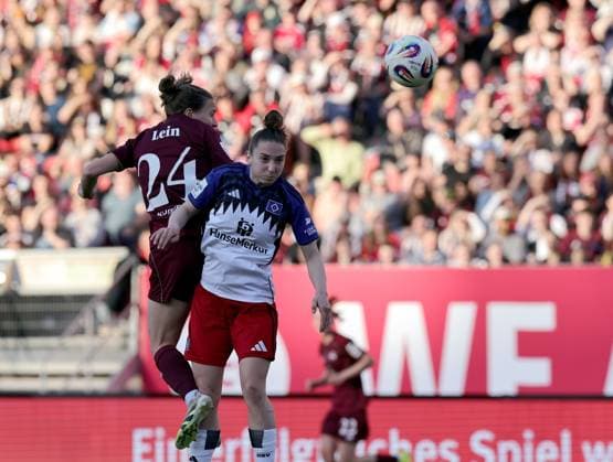24 04 2026 Soccer Season 2025 2026 1 Women Soccer Bundesliga 23 Matchday 1 FC Nürnberg FCN Club Hamburger SV HSV Sportfoto Zink DaMa xdaxmax Nastassja Lein 24, 1 FC Nürnberg FCN Michela Croatto 13, Hamburger SV