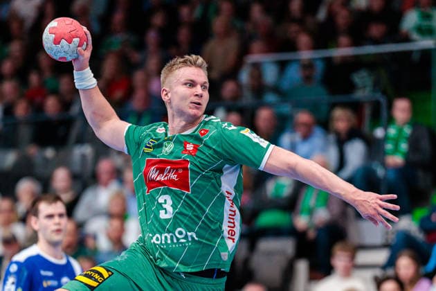 Daniel Astrup Pedersen GWD Minden, 03 GER, GWD Minden vs ThSV Eisenach, Handball, 1 Bundesliga, Matchday 29, Season 2025 2026, 24 04 2026 GER, GWD Minden vs ThSV Eisenach, Handball, 1 Bundesliga, Matchday 29, Season 2025 2026, 24 04 2026 Minden Copyright: xEibner-Pressefoto JanxRollingerx EP_JSK