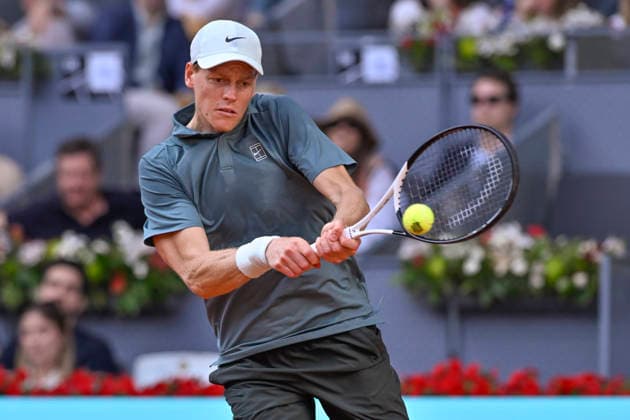 April 24, 2026, Madrid, Madrid, Spain: JANNIK SINNER of italy - NIKE during the Mutua Madrid Open 2026, ATP, Tennis Herren Masters 1000 and WTA, Tennis Damen 1000 tennis tournament, celebrated at Caja Magica on April 24, 2026 in Madrid, Spain. Mutua Madrid Open 2026 - Day 5 (04.24.26) - ZUMAc312 20260424_zsp_c312_513 Copyright: xOscarxManuelxSanchezx