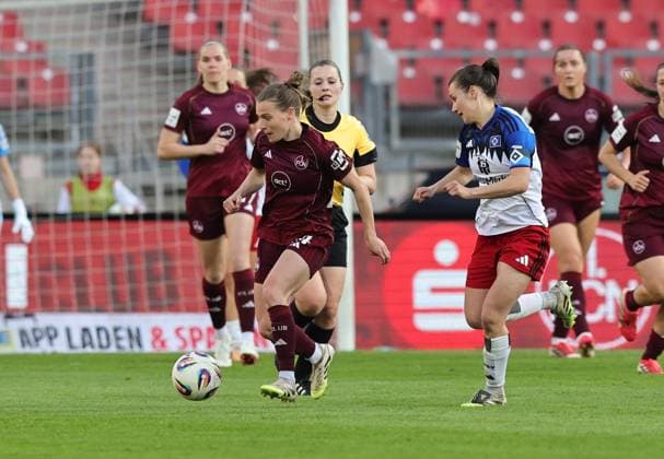 24 04 2026 Soccer Season 2025 2026 1 Women Soccer Bundesliga 23 Matchday 1 FC Nürnberg FCN Club Hamburger SV HSV Sportfoto Zink DaMa xdaxmax Nastassja Lein 24, 1 FC Nürnberg FCN Pauline Machtens 28, Hamburger SV