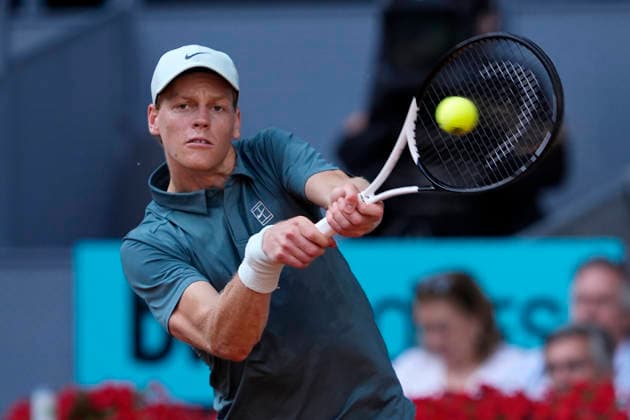 Jannik Sinner, Italy, during Madrid Open Tennis 2025 match. April 24, 2026. (20260424921)