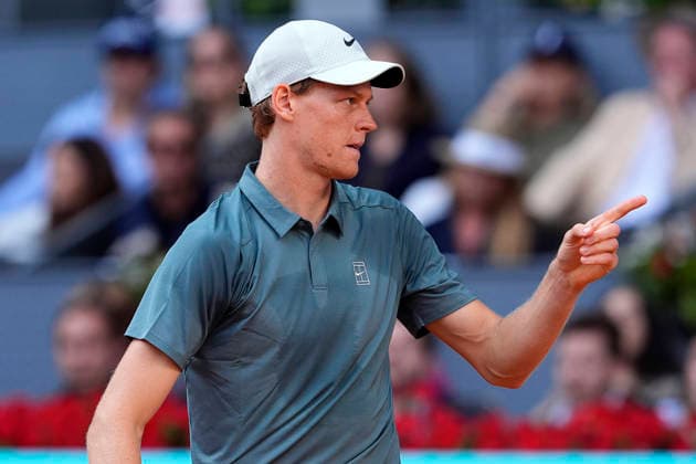 Jannik Sinner, Italy, during Madrid Open Tennis 2025 match. April 24, 2026. (20260424969)