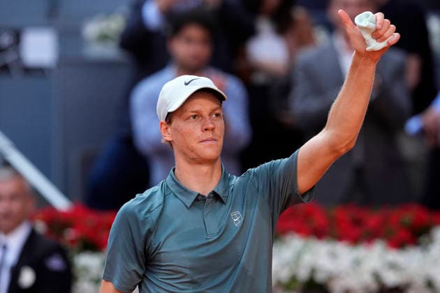 Jannik Sinner, Italy, during Madrid Open Tennis 2025 match. April 24, 2026. (20260424993)
