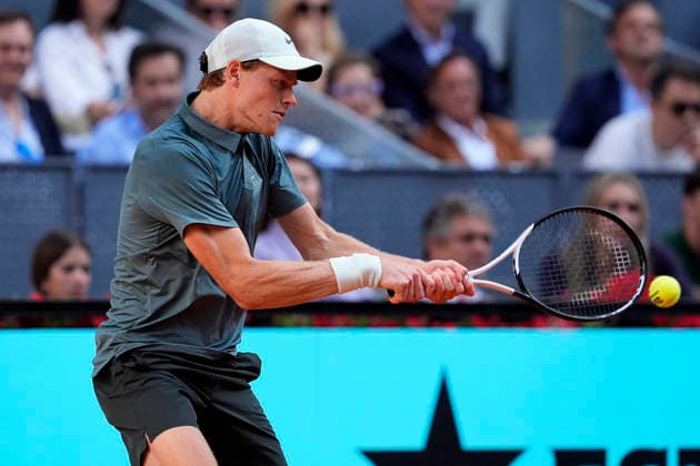 Jannik Sinner, Italy, during Madrid Open Tennis 2025 match. April 24, 2026. (20260424956)