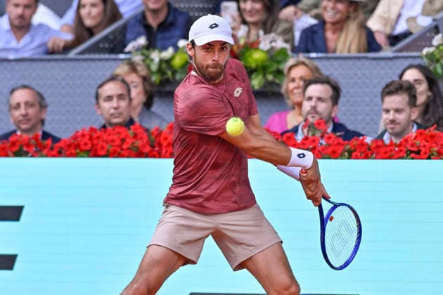 April 24, 2026, Madrid, Madrid, Spain: BENJAMIN BONZI of France - LOTTO during the Mutua Madrid Open 2026, ATP, Tennis Herren Masters 1000 and WTA, Tennis Damen 1000 tennis tournament, celebrated at Caja Magica on April 24, 2026 in Madrid, Spain. Mutua Madrid Open 2026 - Day 5 (04.24.26) - ZUMAc312 20260424_zsp_c312_523 Copyright: xOscarxManuelxSanchezx