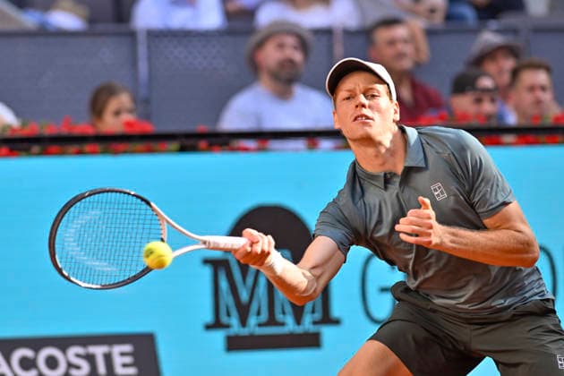 April 24, 2026, Madrid, Madrid, Spain: JANNIK SINNER of italy - NIKE during the Mutua Madrid Open 2026, ATP, Tennis Herren Masters 1000 and WTA, Tennis Damen 1000 tennis tournament, celebrated at Caja Magica on April 24, 2026 in Madrid, Spain. Mutua Madrid Open 2026 - Day 5 (04.24.26) - ZUMAc312 20260424_zsp_c312_533 Copyright: xOscarxManuelxSanchezx