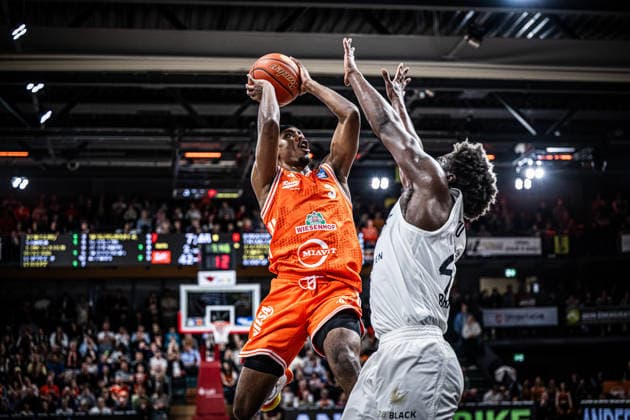 1 Basketball Bundesliga, easyCredit BBL, Season 2025 2026, Men, Main Round, 31 Matchday, 24 04 2026, RASTA Vechta Löwen Braunschweig Malik Parsons 3 RASTA Vechta at the Korbleger Vechta RASTA Dome Niedersachsen Germany