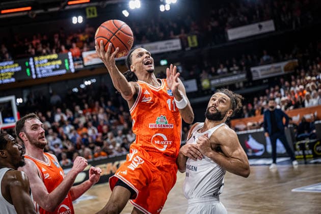 1 Basketball Bundesliga, easyCredit BBL, Season 2025 2026, Men, Main Round, 31 Matchday, 24 04 2026, RASTA Vechta Löwen Braunschweig Alonzo Verge 11 RASTA Vechta in action Vechta RASTA Dome Lower Saxony Germany