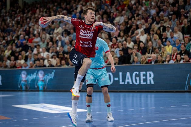 DAIKIN HBL SG Flensburg Handewitt vs MT Melsungen 24 04 26 Emil Jakobsen No 31, SG Flensburg Handewitt in attack DAIKIN HBL SG Flensburg Handewitt vs MT Melsungen, GP JOULE Arena on 24 04 26 Copyright: xBEAUTIFULxSPORTS MarioxM.xKobergx
