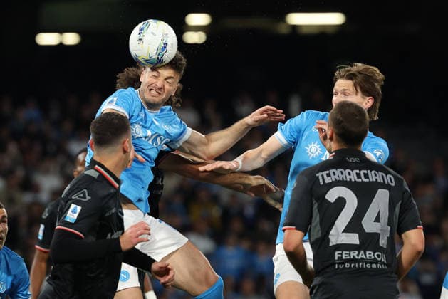 Napoli™s Amir Rrahmani during the Serie A soccer match between Napoli and Cremonese at the Diego Armando Maradona Stadium in Naples, southern italy - Friday , April 24 , 2026. - Soccer .  Copyright: xAlessandroxGarofalo LaPressex