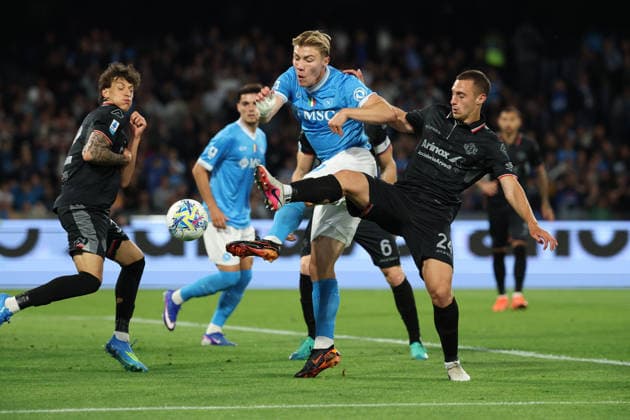 Napoli™s Rasmus Hojlund during the Serie A soccer match between Napoli and Cremonese at the Diego Armando Maradona Stadium in Naples, southern italy - Friday , April 24 , 2026. - Soccer .  Copyright: xAlessandroxGarofalo LaPressex