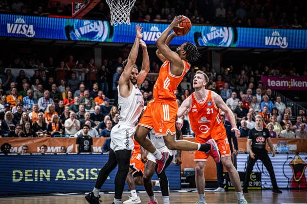 1 Basketball Bundesliga, easyCredit BBL, Season 2025 2026, Men, Main Round, 31 Matchday, 24 04 2026, RASTA Vechta Löwen Braunschweig Lloyd Pandi 41 RASTA Vechta at the Korbleger Vechta RASTA Dome Niedersachsen Germany