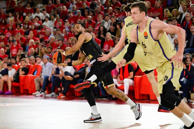BASKET-BALL : AS Monaco VS FC Barcelona, Barca - Play-in EuroLeague - 24 04 2026 Elie Okobo (ASM) - Play-in EuroLeague match between AS Monaco and FC Barcelona on April 24, 2026 at the Gaston-MÃ decin sports hall in Monaco. MonacoMonaco  Copyright: xWilliamxCannarellax