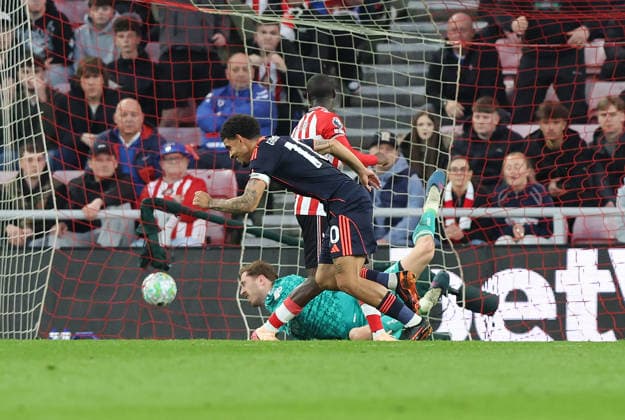 Sunderland, England, 24th April 2026. Morgan Gibbs-White of Nottingham Forest celebrates scoring his teams third goal during the Sunderland vs Nottingham Forest Premier League match at the Stadium Of Light, Sunderland. Picture credit should read: Nigel Roddis Sportimage EDITORIAL USE ONLY. No use with unauthorised audio, video, data, fixture lists, club league logos or live services. Online in-match use limited to 120 images, no video emulation. No use in betting, games or single club league player publications. SPI_023_NR_SUND_NOTT SPI-4720-0023