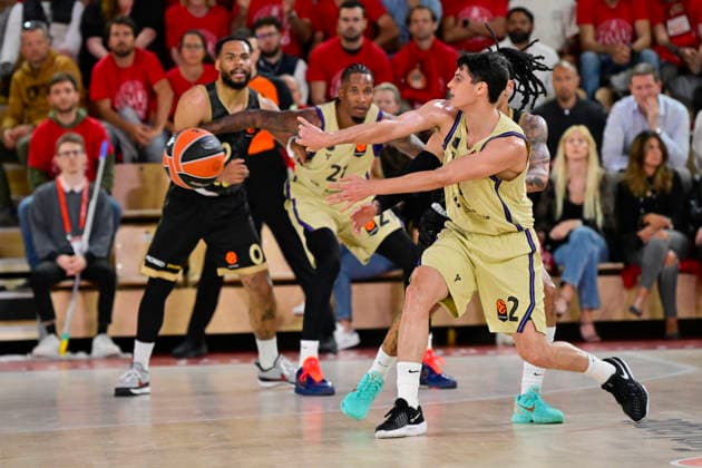 BASKET-BALL : AS Monaco VS FC Barcelona, Barca - Play-in EuroLeague - 24 04 2026 Juan Marcos (FCB) - Play-in EuroLeague match between AS Monaco and FC Barcelona on April 24, 2026 at the Gaston-MÃ decin sports hall in Monaco. MonacoMonaco  Copyright: xWilliamxCannarellax