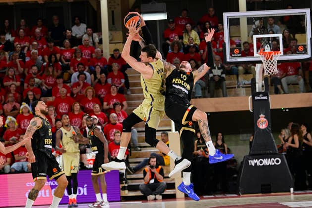 BASKET-BALL : AS Monaco VS FC Barcelona, Barca - Play-in EuroLeague - 24 04 2026 Play-in EuroLeague match between AS Monaco and FC Barcelona on April 24, 2026 at the Gaston-MÃ decin sports hall in Monaco. MonacoMonaco  Copyright: xWilliamxCannarellax