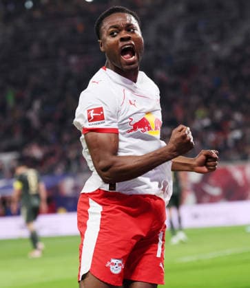 RB Leipzig - Union Berlin Bundesliga Leipzig, 24.04.2026, Red Bull Arena, Fußball, 1.Bundesliga, 31.Spieltag , RB Leipzig vs. 1.FC Union Berlin , Im Bild: Tor für RB Leipzig. Ridle Baku (17, RB Leipzig) trifft zum 3:0 und jubelt. , Nur zur redaktionellen Nutzung. Only editorial use. , DFL DFB regulations prohibit any use of photographs as image sequences and or quasi-video. , *** RB Leipzig Union Berlin Bundesliga Leipzig, 24 04 2026, Red Bull Arena, Soccer, 1 Bundesliga, 31 Matchday , RB Leipzig vs 1 FC Union Berlin , In the picture Goal for RB Leipzig Ridle Baku 17, RB Leipzig scores to 3 0 and cheers , For editorial use only Only editorial use , DFL DFB regulations prohibit any use of photographs as image sequences and or quasi video ,