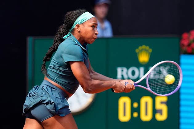 Coco Gauff, USA, during Madrid Open Tennis 2025 match. April 24, 2026. (20260424683)