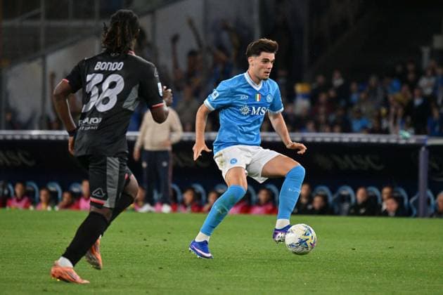 Foto IPP Felice De Martino Napoli 24 04 2026 Calcio Campionato serie A 2025-2026 Napoli - Cremonese Nella foto: Miguel Gutierrez Italy Photo Press World Copyright Napoli italy Italia ITALY  Copyright: xR4924_italyphotopressx