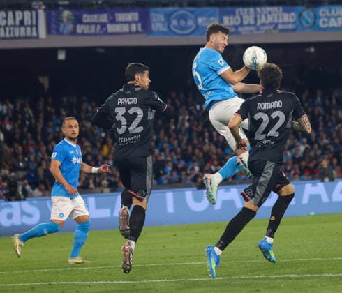 April 24, 2026, Napoli, Campania, ITALIA: Amir Rramani of SSC Napoli During the football match on April 24, 2026, valid for the Italian Serie A - 2025 26 championship in Naples at the Diego Armando Maradona Stadium between SSC Napoli and US Cremonese.Pictured: Serie A Football Match - 2025 26 Napoli Vs. Cremonese  - ZUMAs236 20260424_aap_s236_046 Copyright: xFabioxSassox